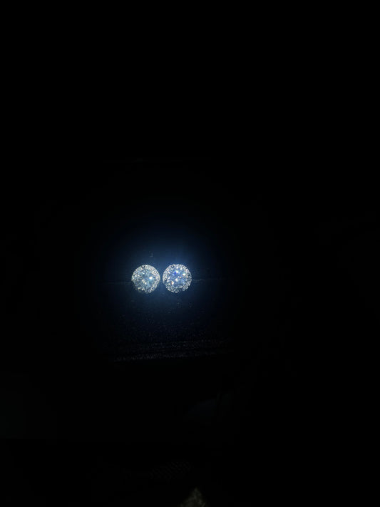1ct halo earring